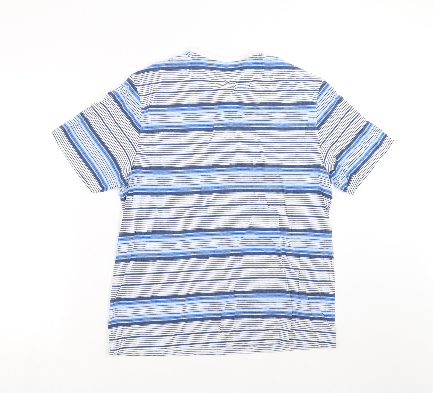 Marks and Spencer Mens Blue Striped   T-Shirt Size M