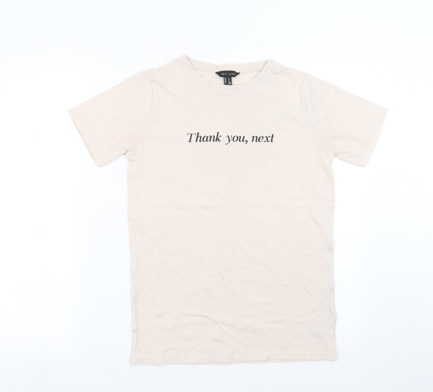 New Look Womens Beige   Basic T-Shirt Size 8  - thank you, next