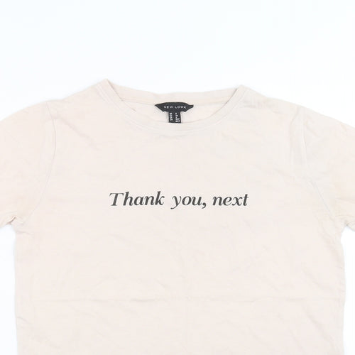 New Look Womens Beige   Basic T-Shirt Size 8  - thank you, next