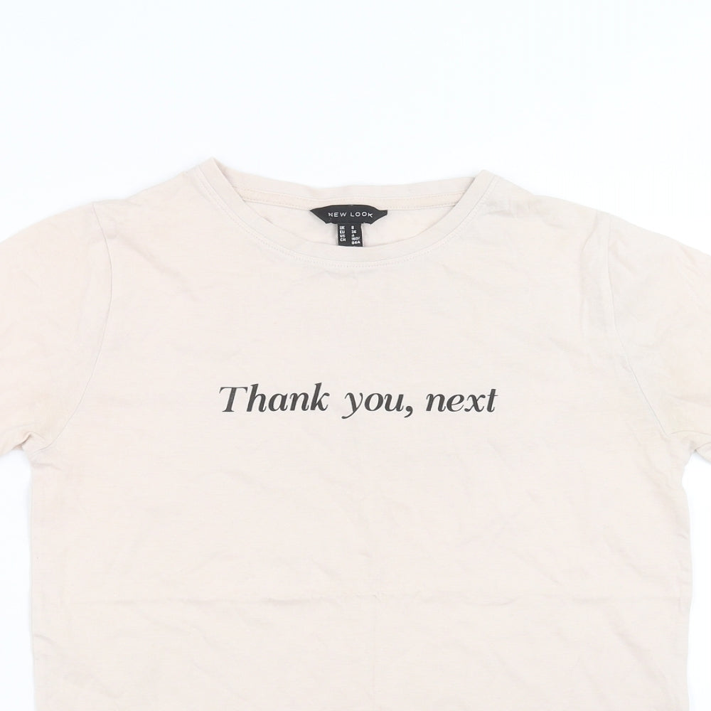 New Look Womens Beige   Basic T-Shirt Size 8  - thank you, next