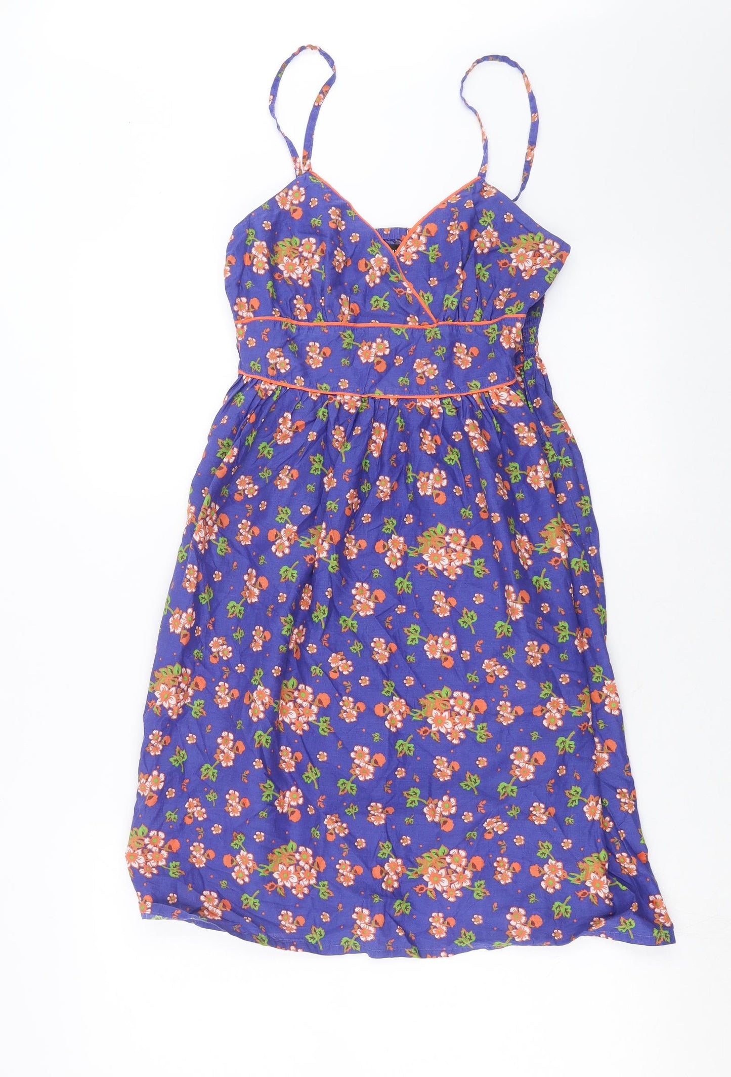 Papaya Womens Blue Floral  Fit & Flare  Size 8