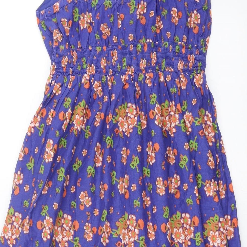 Papaya Womens Blue Floral  Fit & Flare  Size 8