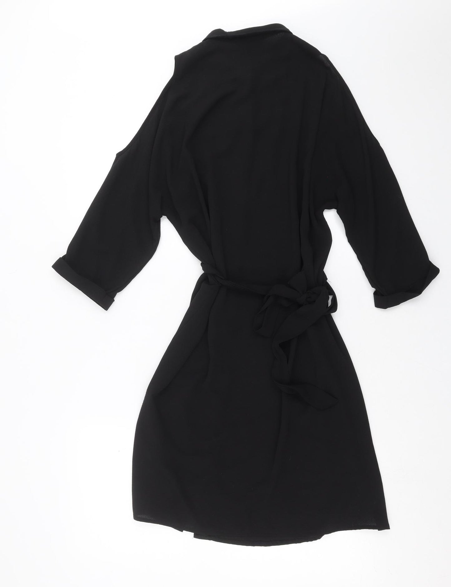 New Look Womens Black Floral  Shirt Dress  Size 10  - cold Shoulder