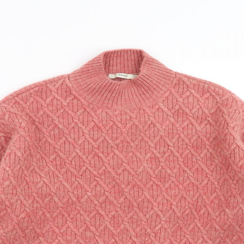 George Womens Pink Argyle/Diamond Knit Pullover Jumper Size M
