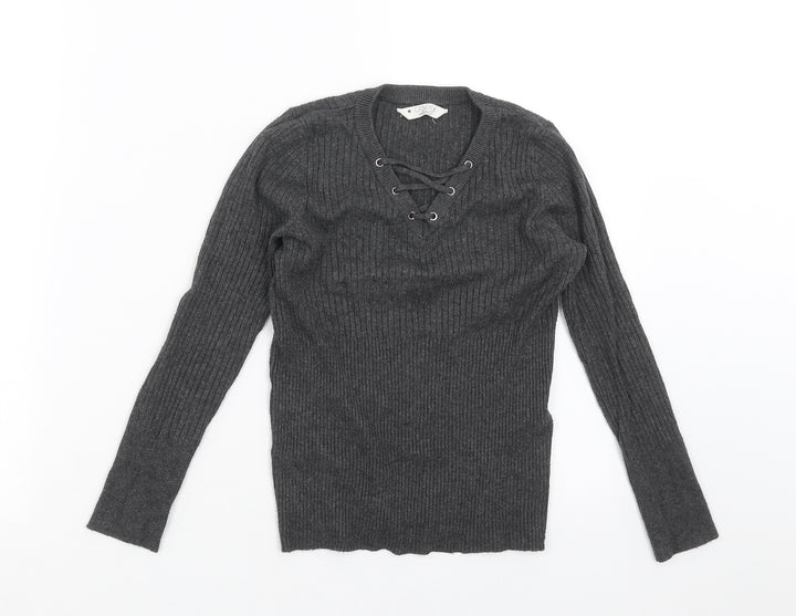 Candy Couture Girls Grey   Pullover Jumper Size 11 Years