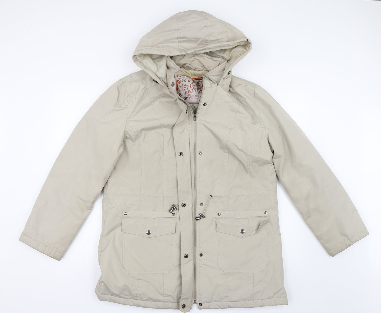 Atlas Womens Beige   Overcoat Coat Size 14