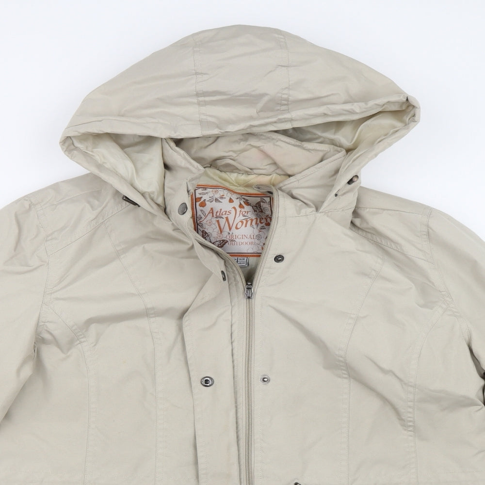 Atlas Womens Beige   Overcoat Coat Size 14