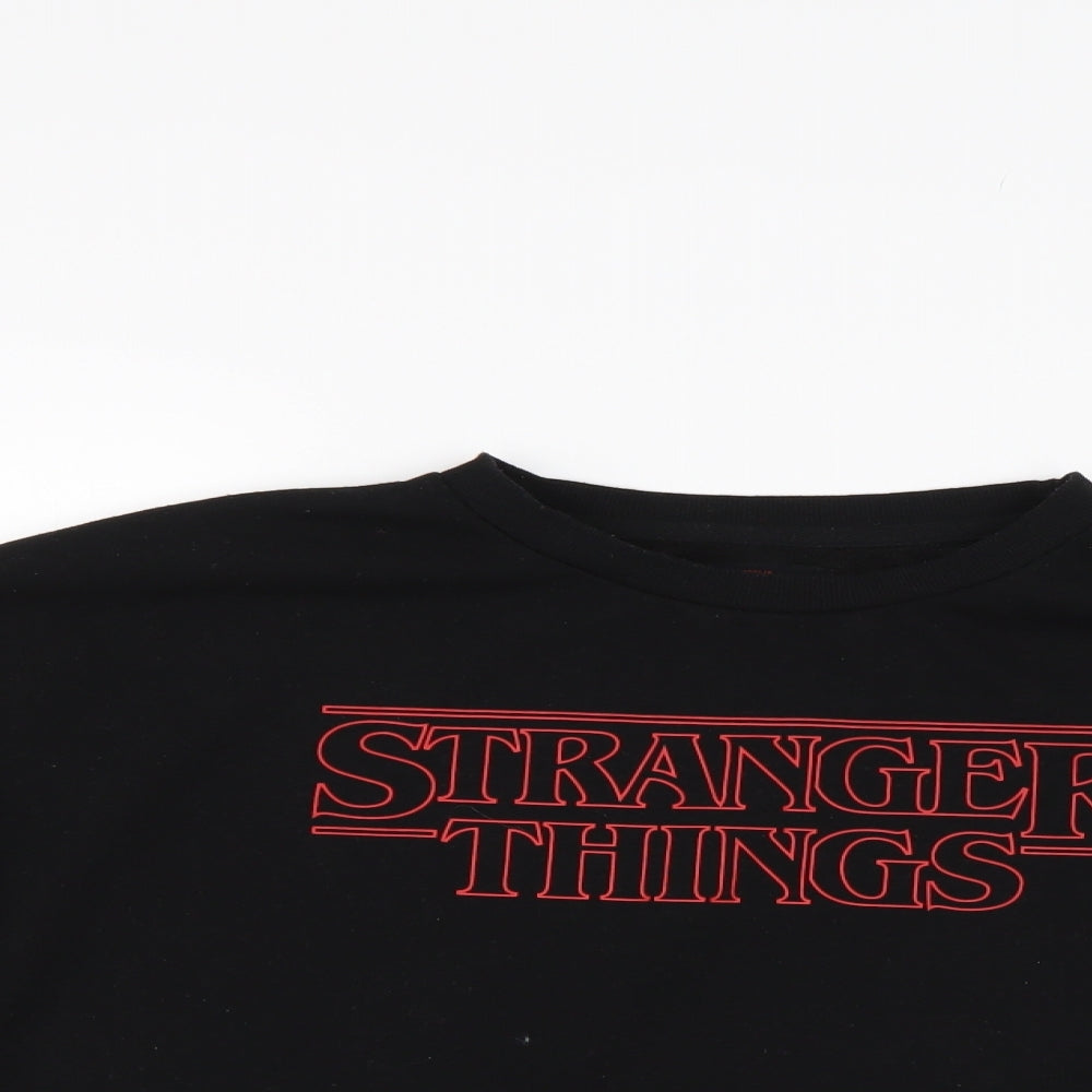 Primark Womens Black Solid  Babydoll Pyjama Top Size XS  - Stranger Things