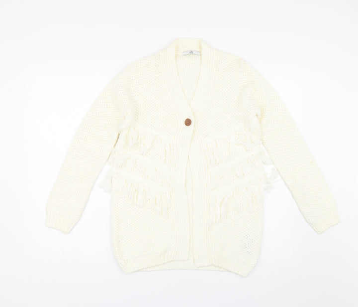 M&S Girls Ivory  Knit Cardigan Jumper Size 11-12 Years