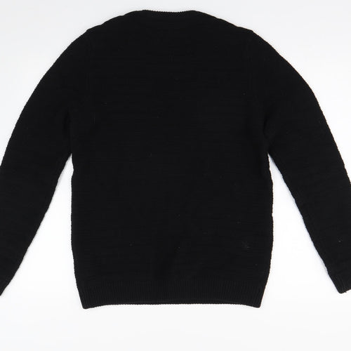 Jack Jones Womens Black  Knit Pullover Jumper Size M