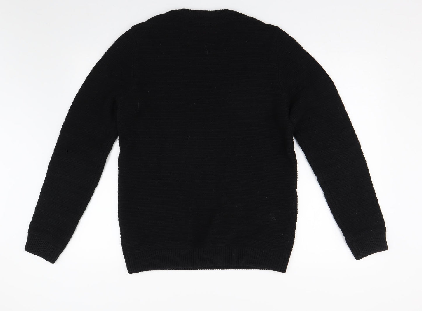 Jack Jones Womens Black  Knit Pullover Jumper Size M