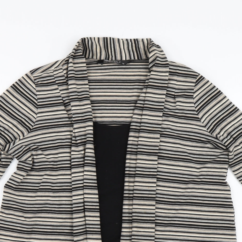 BM Collection Womens Multicoloured Striped  Basic Blouse Size 14