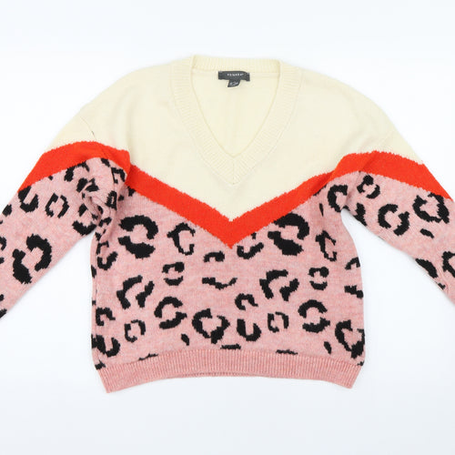Primark Womens Multicoloured Animal Print  Pullover Jumper Size 10