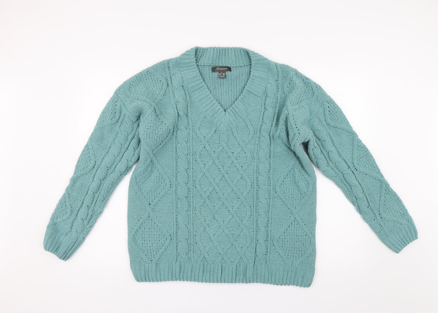Primark Womens Green  Knit Pullover Jumper Size 14