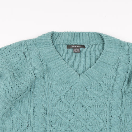 Primark Womens Green  Knit Pullover Jumper Size 14