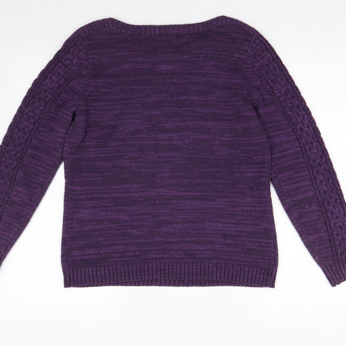 Bonmarché Womens Purple  Knit Pullover Jumper Size S