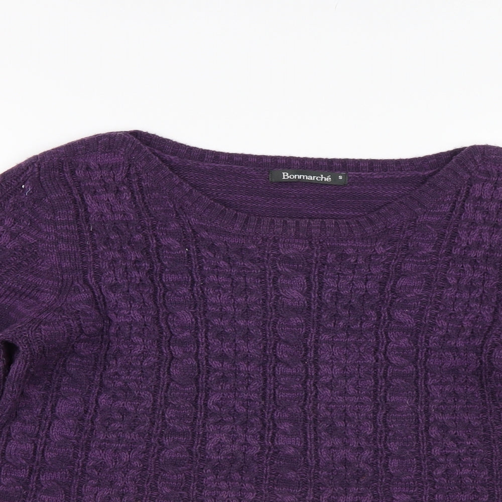 Bonmarché Womens Purple  Knit Pullover Jumper Size S