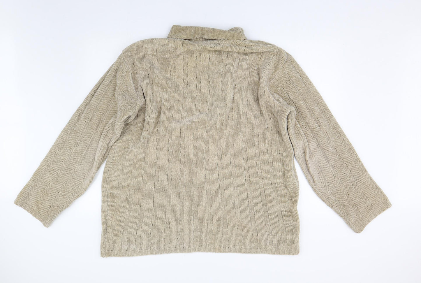 Moto Mens Beige  Knit Pullover Jumper Size M