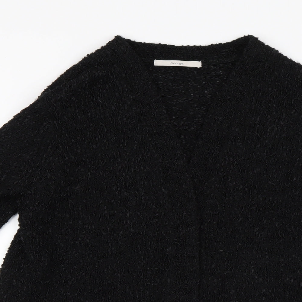 George Womens Black  Knit Cardigan Jumper Size 16