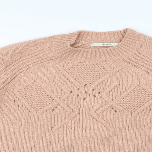 George Womens Pink  Knit Pullover Jumper Size S