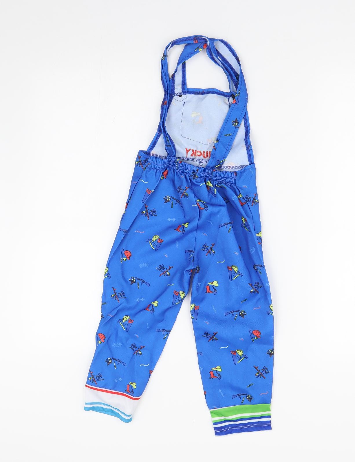Smiffys Boys Blue    Trousers Size 3-4 Years - Chucky Dungarees Fancy Dress