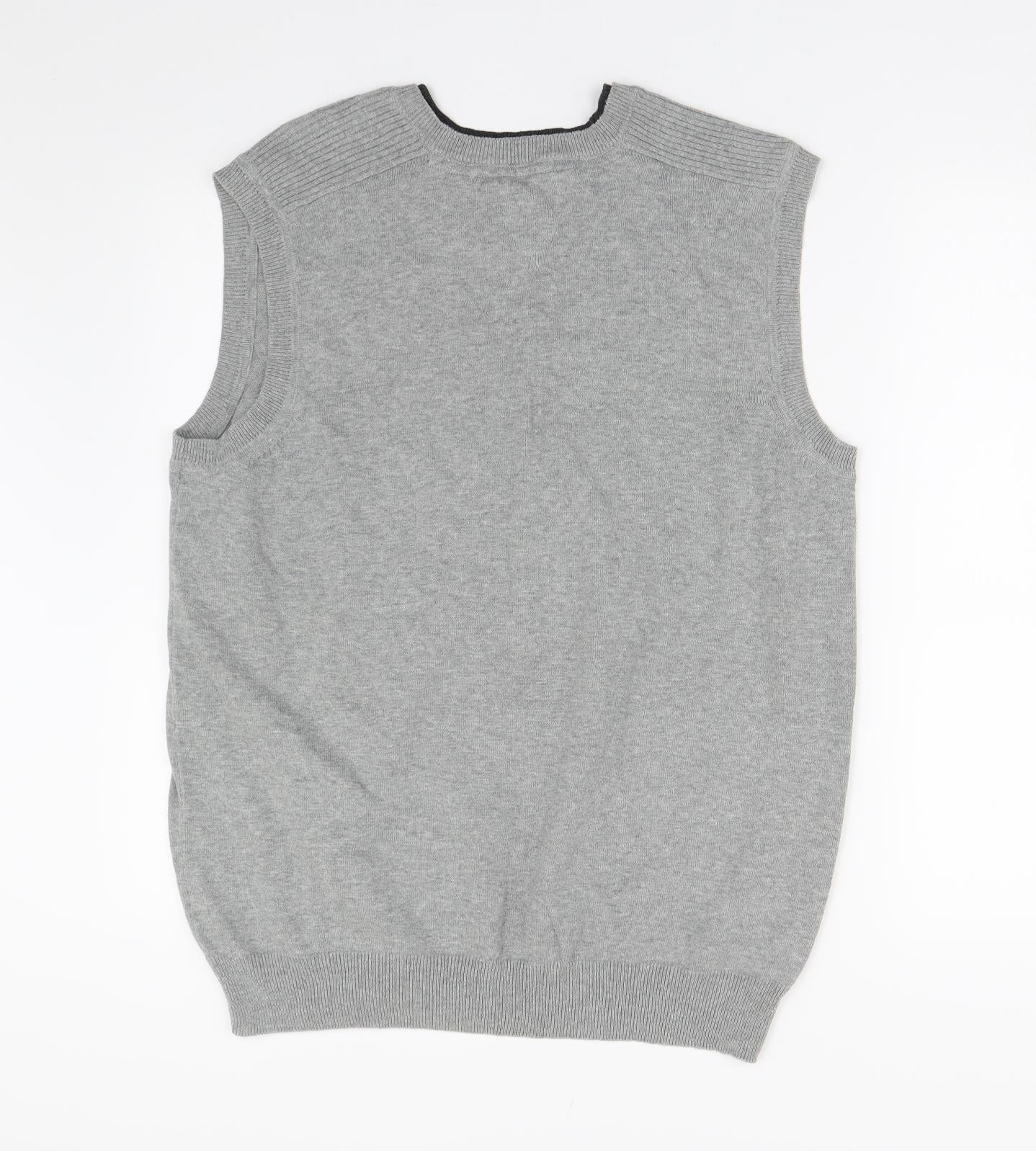 M&Co Mens Grey  Knit Pullover Jumper Size M