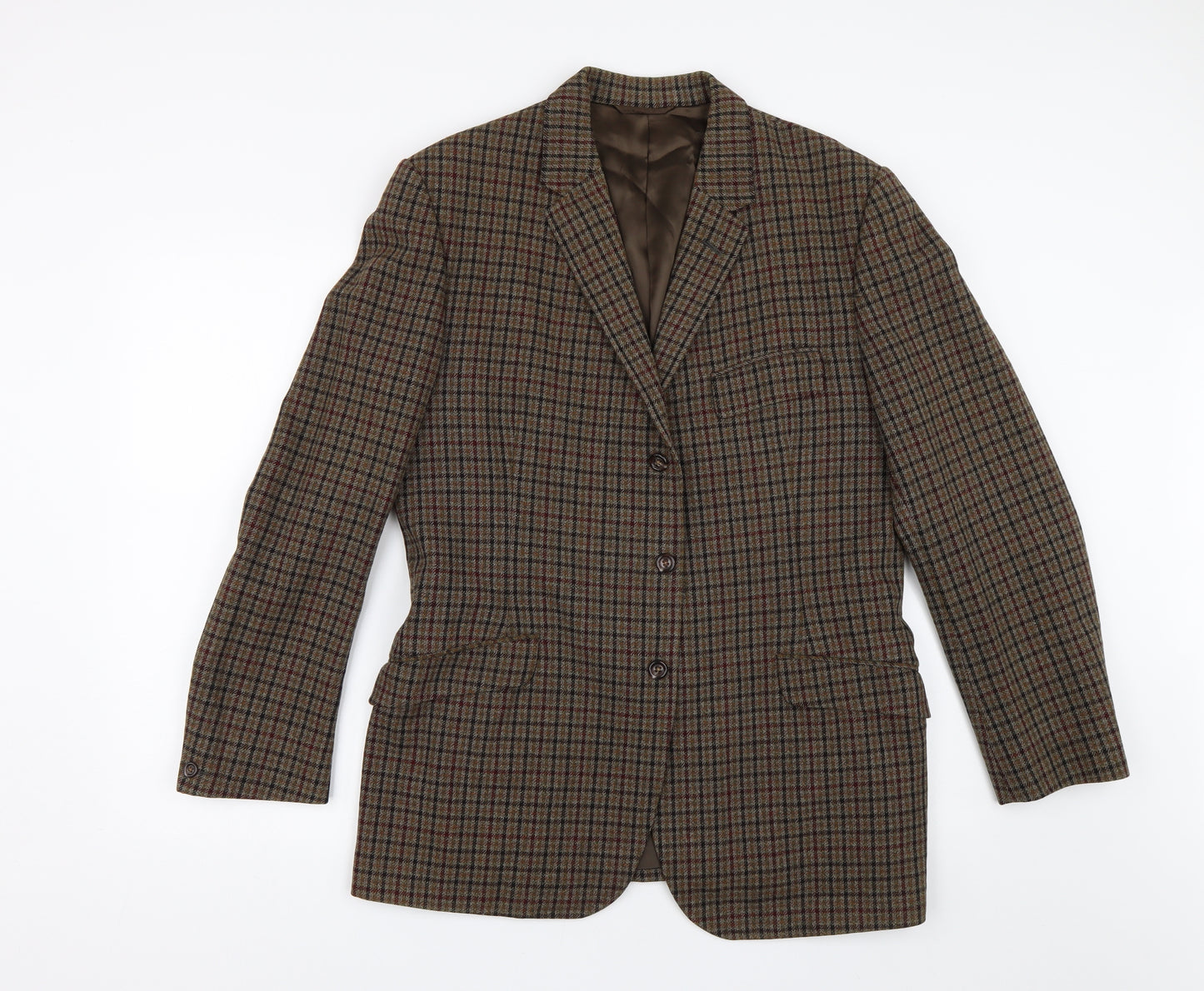 Preworn Mens Brown Check Tweed Jacket Blazer Size 40