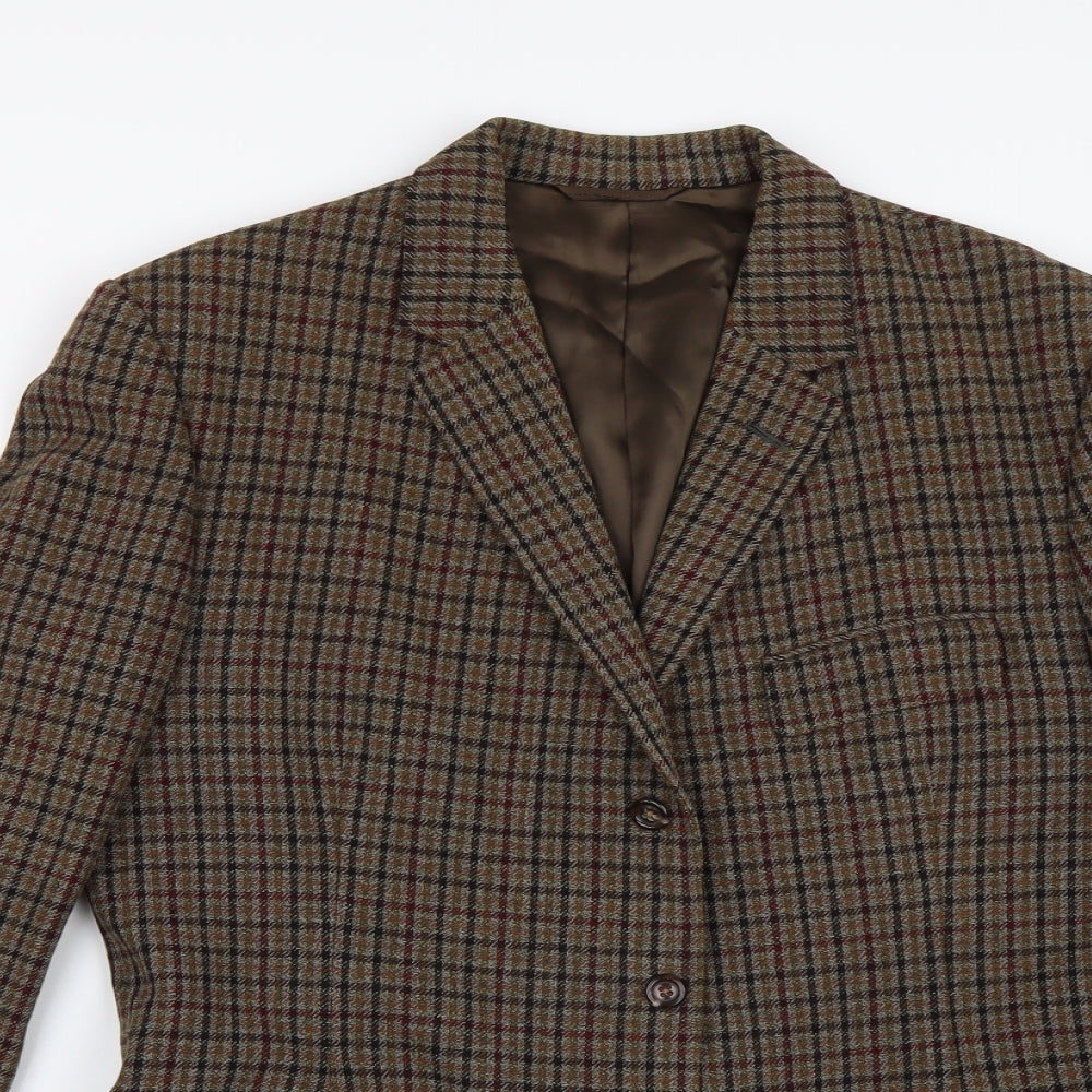 Preworn Mens Brown Check Tweed Jacket Blazer Size 40