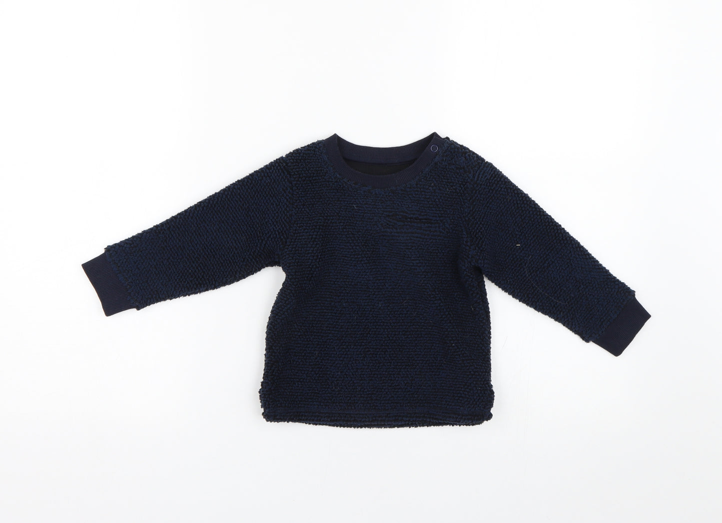 M&S Baby Blue  Fleece Pullover Jumper Size 12-18 Months