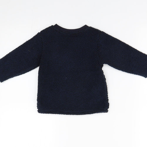 M&S Baby Blue  Fleece Pullover Jumper Size 12-18 Months