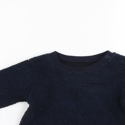 M&S Baby Blue  Fleece Pullover Jumper Size 12-18 Months