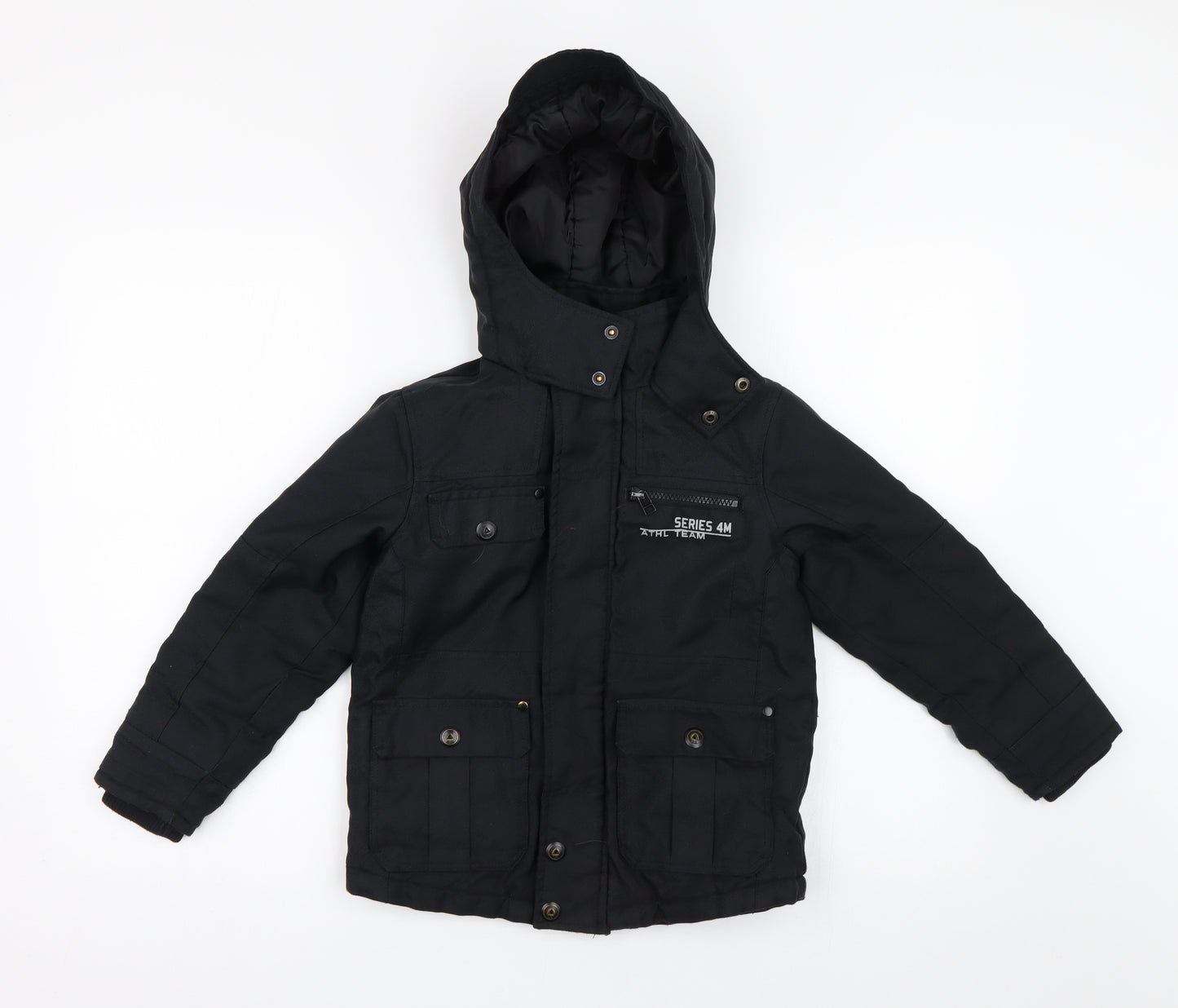 NEXT Boys Black   Overcoat Coat Size 7 Years