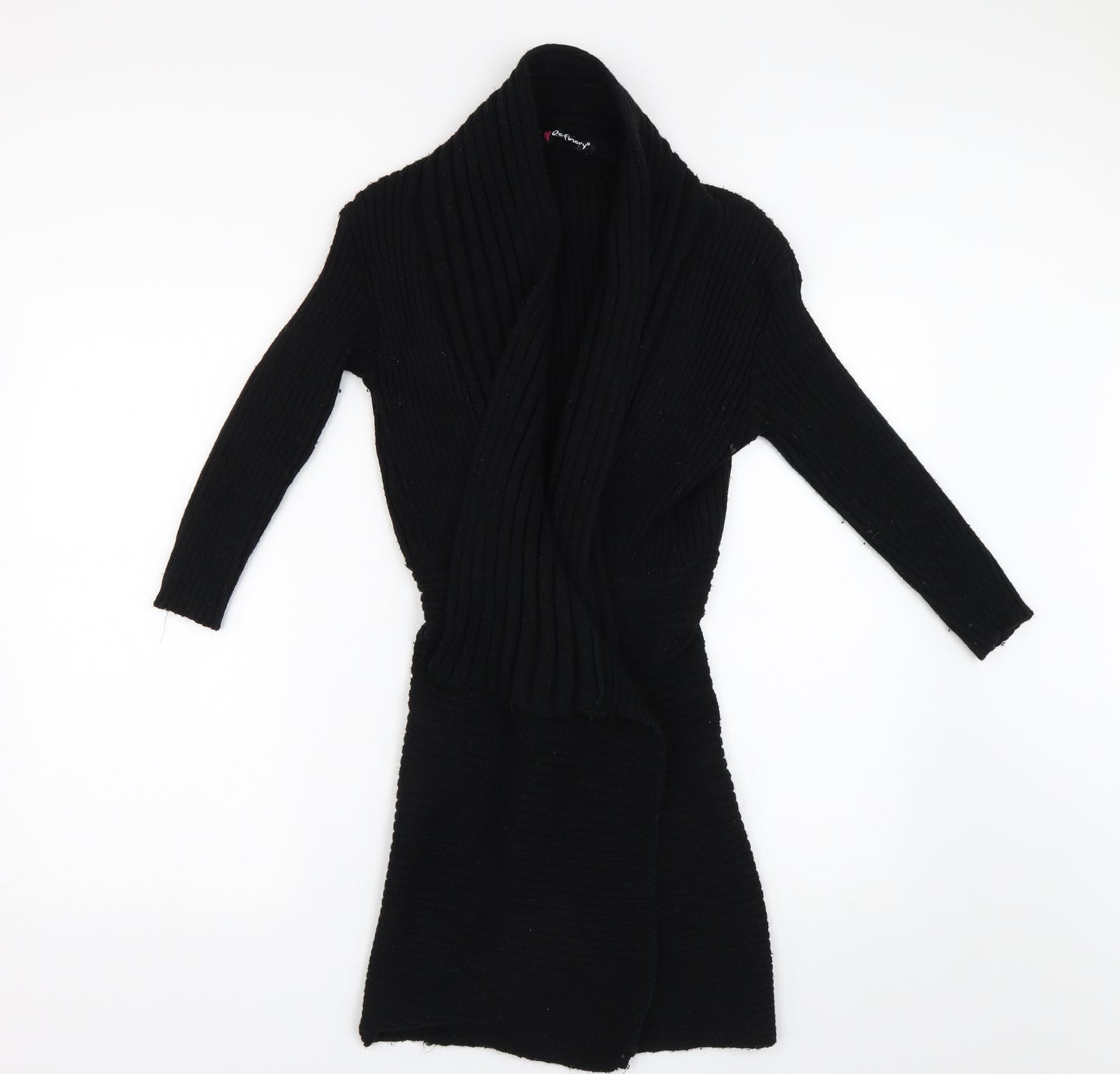 Refinery Womens Black  Knit Cardigan Jumper Size 6