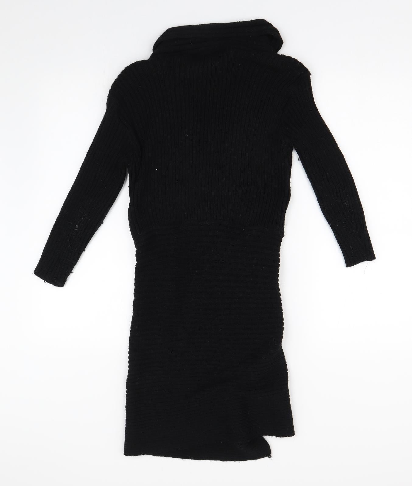 Refinery Womens Black  Knit Cardigan Jumper Size 6