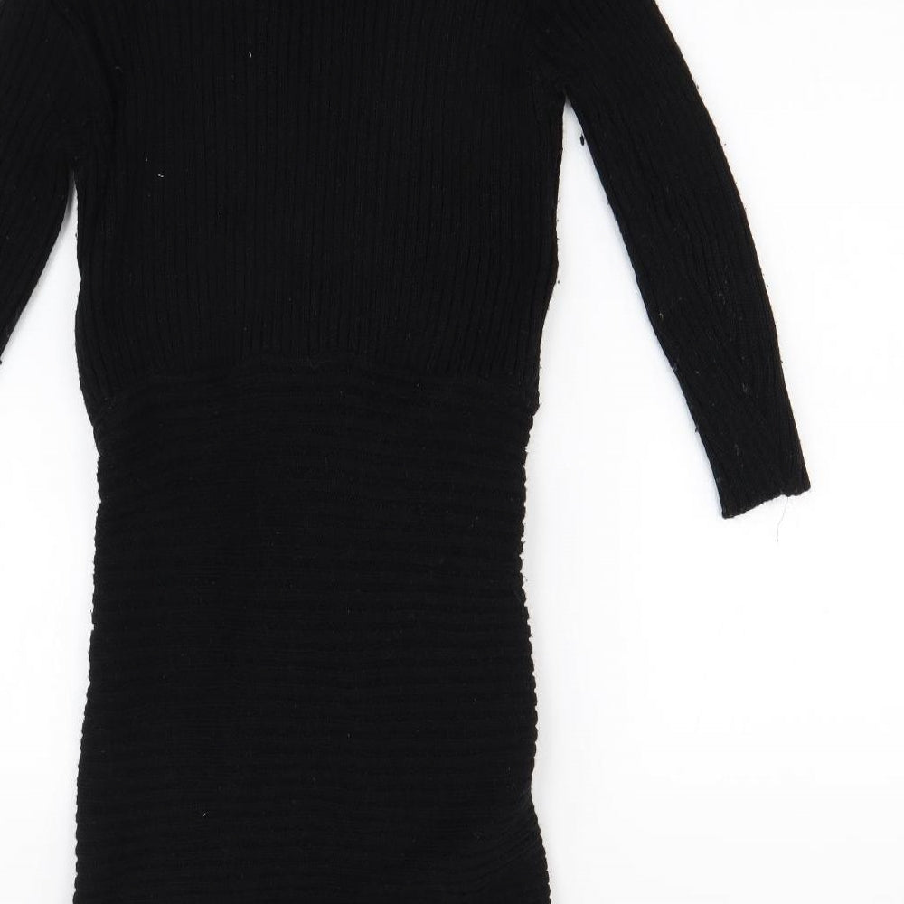Refinery Womens Black  Knit Cardigan Jumper Size 6