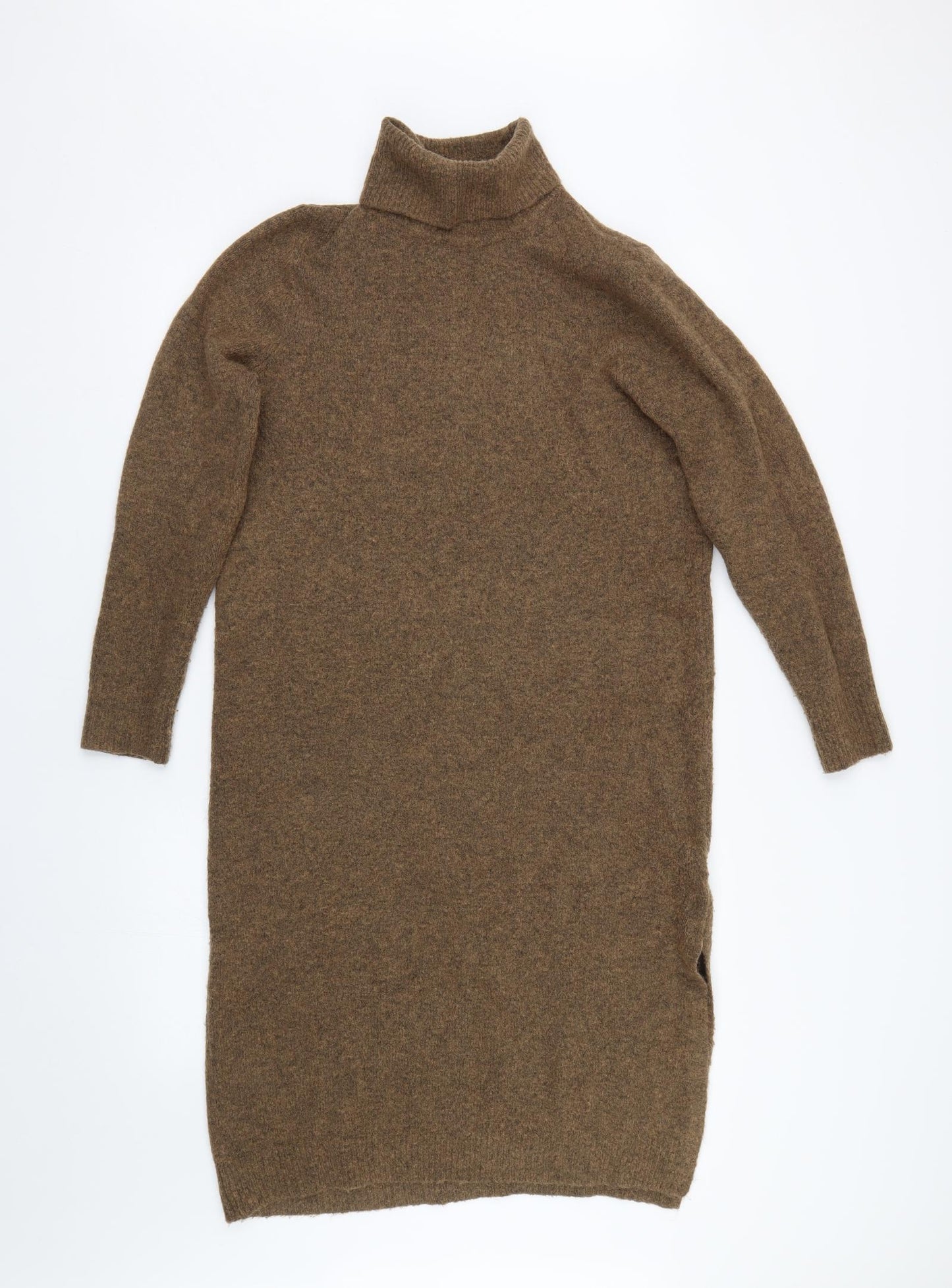 M&S Womens Brown  Knit Jumper Dress  Size M