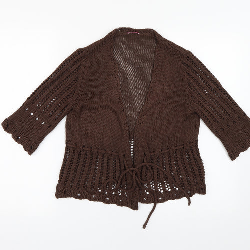 Alexie A Womens Brown  Knit Cardigan Jumper Size M