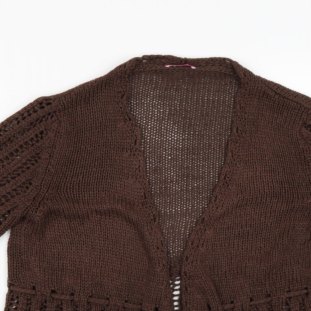 Alexie A Womens Brown  Knit Cardigan Jumper Size M