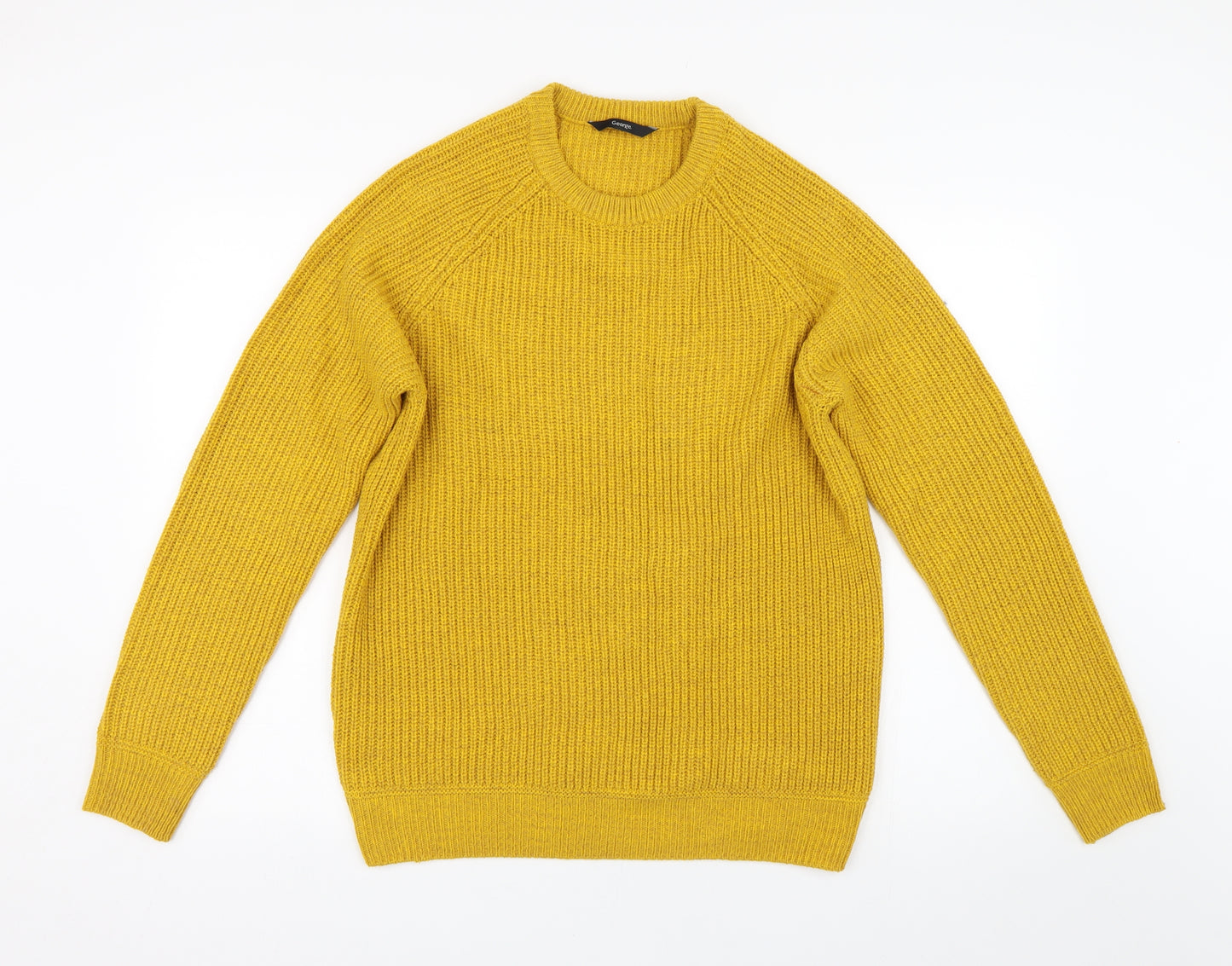 George Womens Yellow  Knit Pullover Jumper Size M