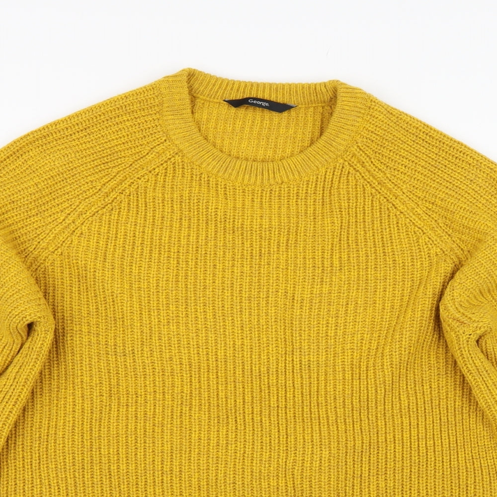 George Womens Yellow  Knit Pullover Jumper Size M
