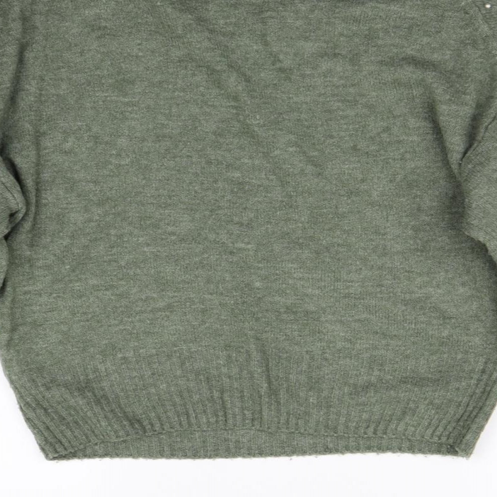 H&M Womens Green  Knit Pullover Jumper Size XS  - Pearls