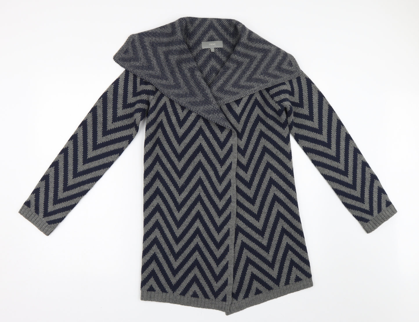 NEXT Womens Multicoloured Geometric Knit Cardigan Jumper Size XS