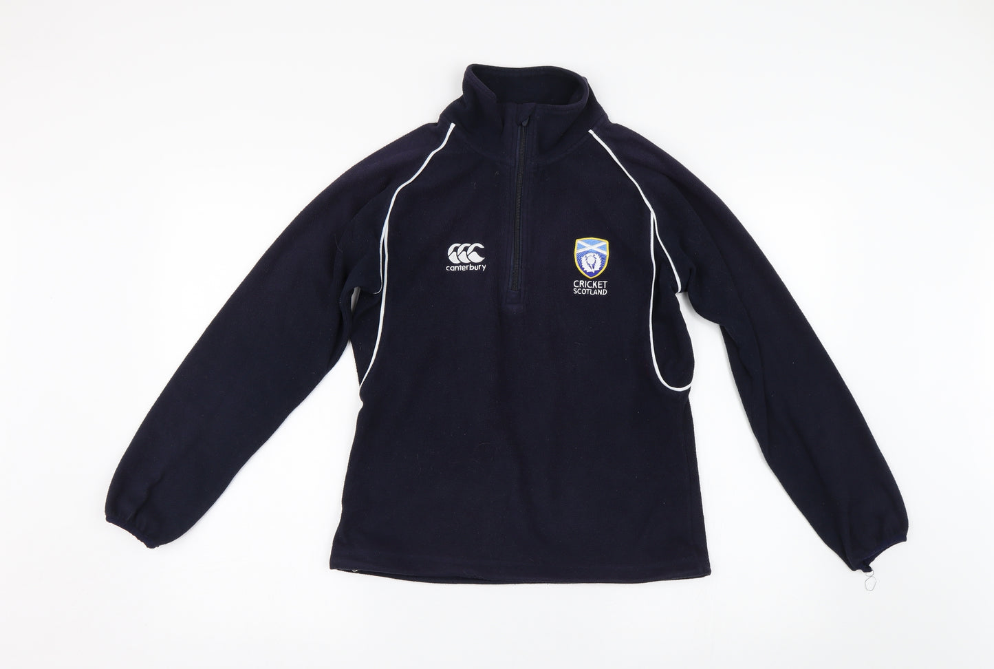 Canterbury Womens Blue  Fleece Henley Jumper Size 10  - Cricket Scotland