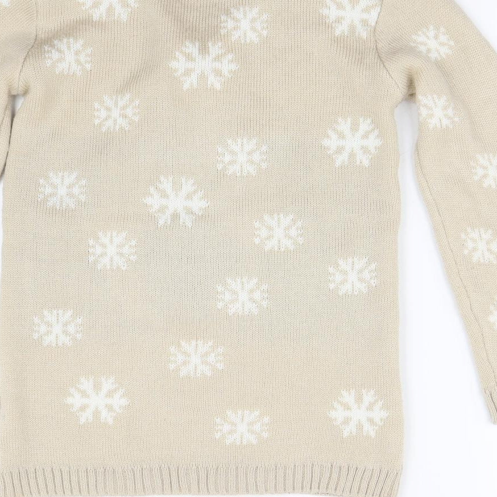 Primark Girls Beige  Knit Pullover Jumper Size 8-9 Years  - Penguin
