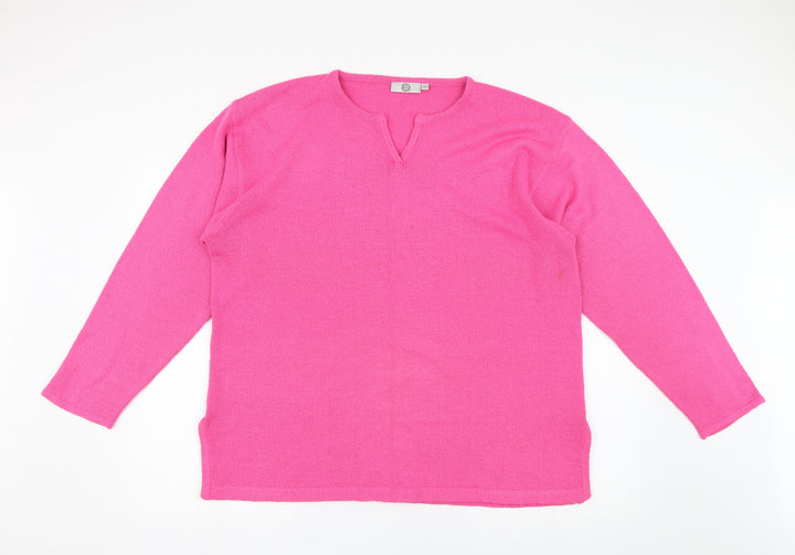 YS Womens Pink  Knit Pullover Jumper Size XL