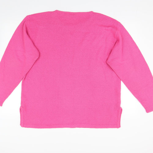 YS Womens Pink  Knit Pullover Jumper Size XL