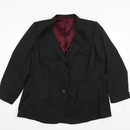 JR Mens Black Striped  Jacket Blazer Size XL