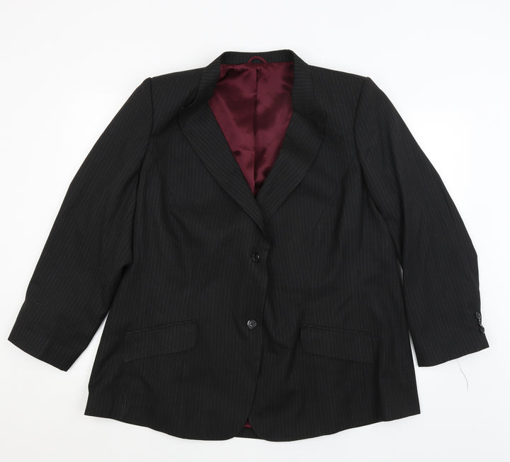 JR Mens Black Striped  Jacket Blazer Size XL