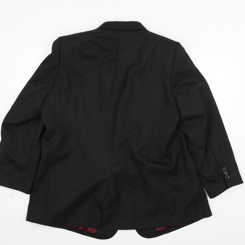 JR Mens Black Striped  Jacket Blazer Size XL