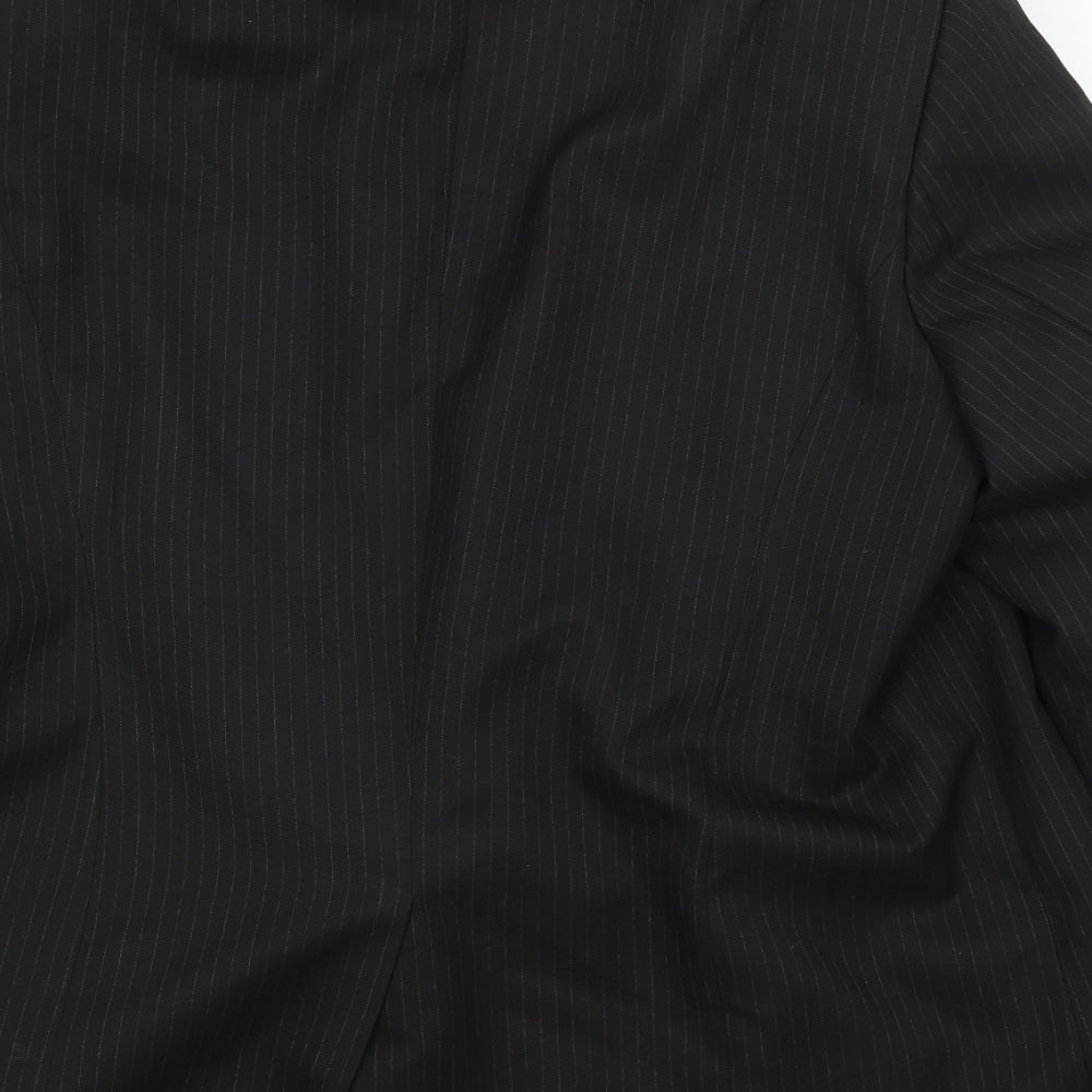 JR Mens Black Striped  Jacket Blazer Size XL